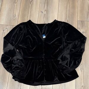 Old Navy Black Velvet Blouse
